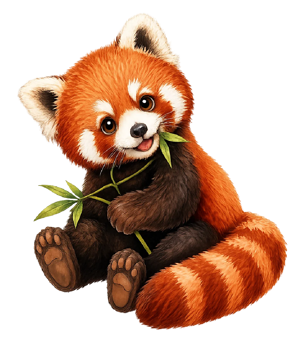 Personaje panda rojo